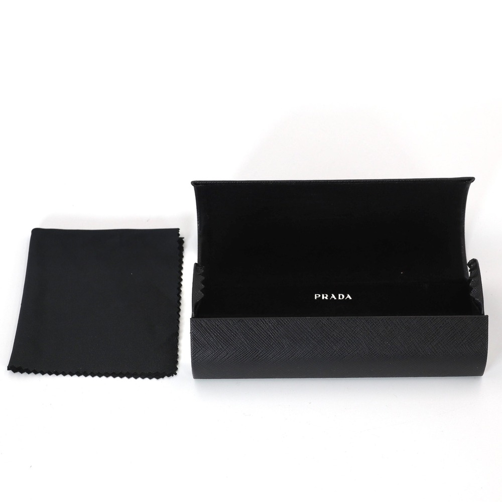 Prada Black Saffiano Leather Sunglasses Case Hard Shell Luxury Storage